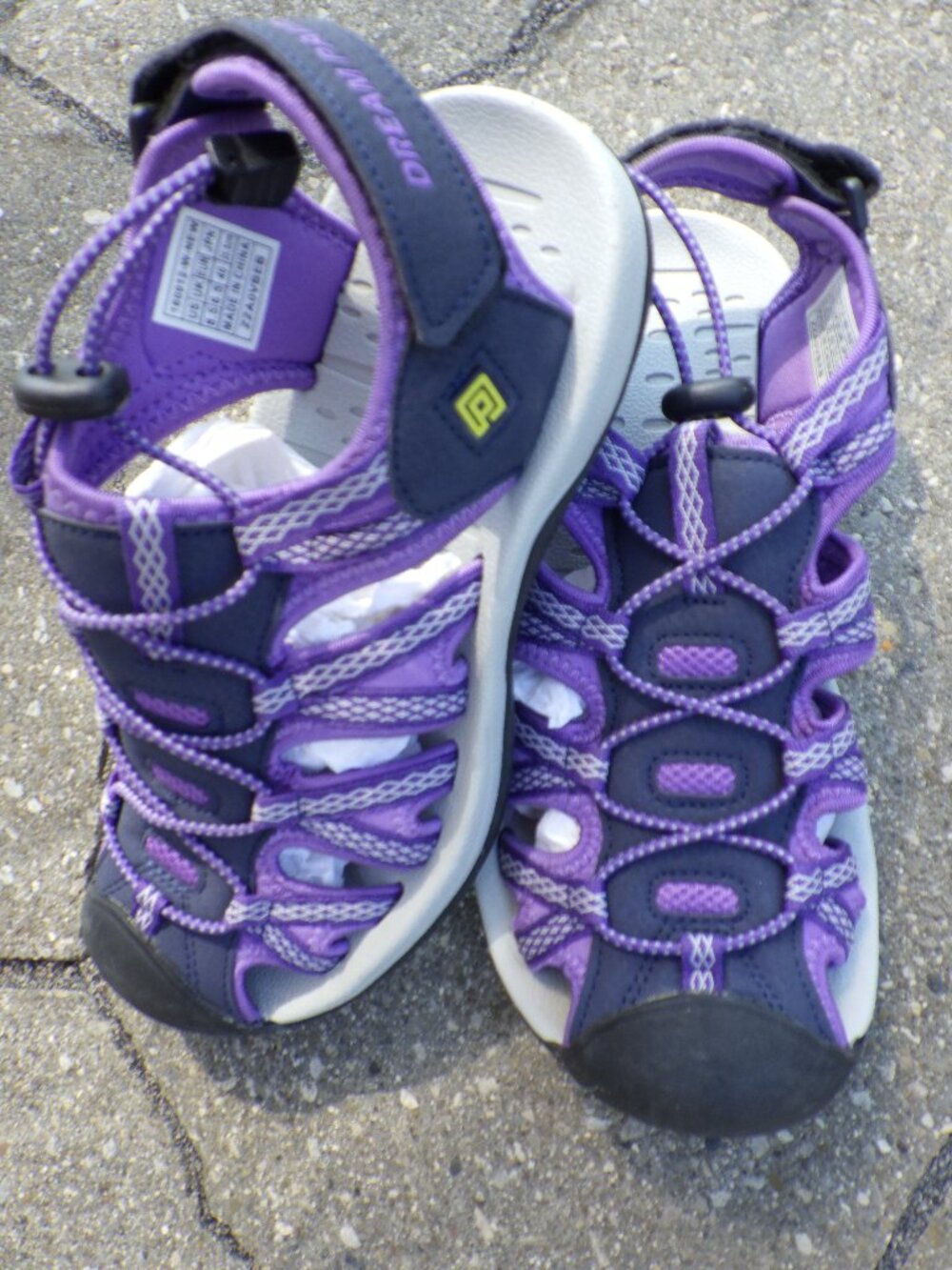 Dream Pairs Women Summer Hiking Sandals Purple Black Size 8.5 US New w/o Box